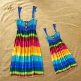 Family Matching Mother-daughter Slip Summer Beach Dress