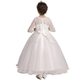 Kid Girl Princess Bowknot Pompous Flower Wedding Evening Dresses
