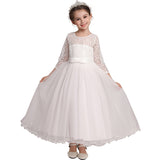 Kid Girl Princess Bowknot Pompous Flower Wedding Evening Dresses