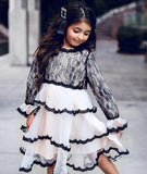 Baby Girls Party Flared Sleeve Lace Pageant Princess Dress 6M-5Y