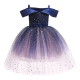 Kid Girl Princess Sequins Birthday Pompous Catwalk Dress