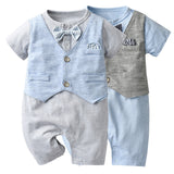 Baby Boy Gentleman Short Sleeved Crawl Suit 2 Pcs Set