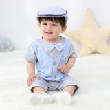 Baby Boy Gentleman Short Sleeved Crawl Suit 2 Pcs Set