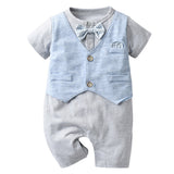 Baby Boy Gentleman Short Sleeved Crawl Suit 2 Pcs Set