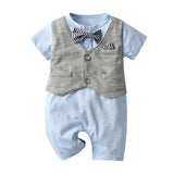 Baby Boy Gentleman Short Sleeved Crawl Suit 2 Pcs Set