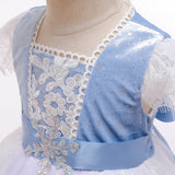 Kid Baby Girl Frozen Headlined Princess Gown Lace Dresses