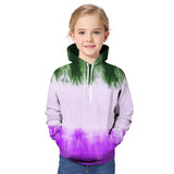 Kids Girl Hot Tie Dye Gradual Digital Printing 3D Sports Leisure Autumn Hoodie