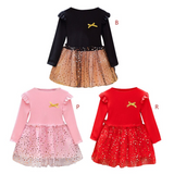 Girls Dress Autumn Fluffy Tops Net Yarn Princess Dress  0-6 Years