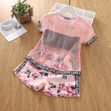 Kid Baby Girls Mesh Wrap Summer Shorts Set 2 Pcs