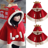 Kids Plush Cape Autumn Winter Extra Shawl Christmas Coats