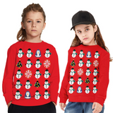 Kids Christmas Elk Digital Printing Warm Long Sleeve Crew Neck Sweater