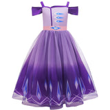 Kid Baby Girl Summer Frozen Short Sleeve Off-shoulder Dresses