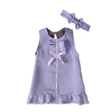 Baby Girls Dress Summer Fashion Sleeveless Bow Ins Dresses 2 Pcs