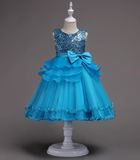 Girls Bridesmaid Flower Party Sequin Wedding Princess Dresses