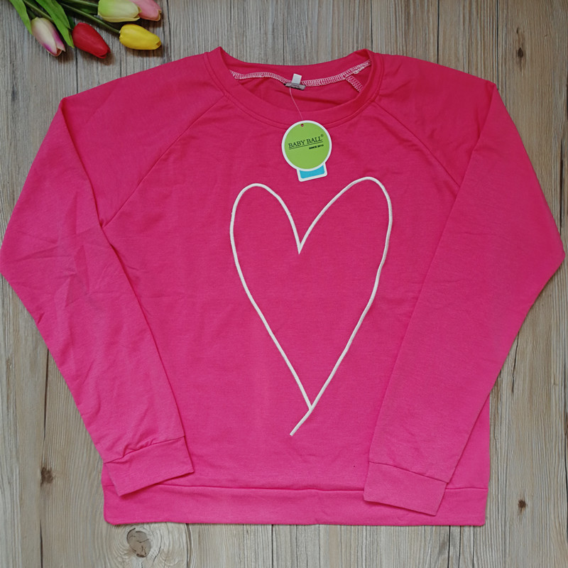 Family Matching Lovely Heart Print Long Sleeve T Shirts