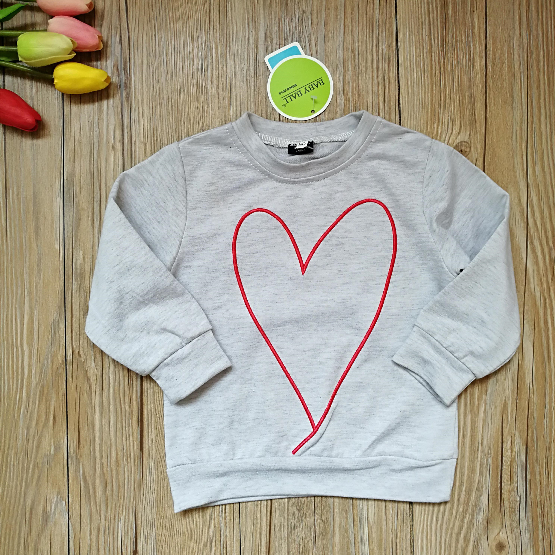 Family Matching Lovely Heart Print Long Sleeve T Shirts