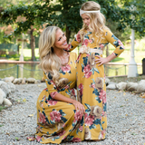Family Mommy & Me Fall Floral Long Sleeve Maxi Dress