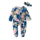 Baby Girl Infant Vintage Sleeper Romper