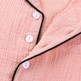 Kids Baby Pure Color Cotton Outfits Short Sleeve Soft Pajamas 2 Pcs Sets
