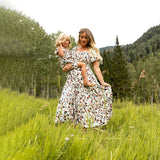 Family Matching Parent-child Flower Print Swing Dress