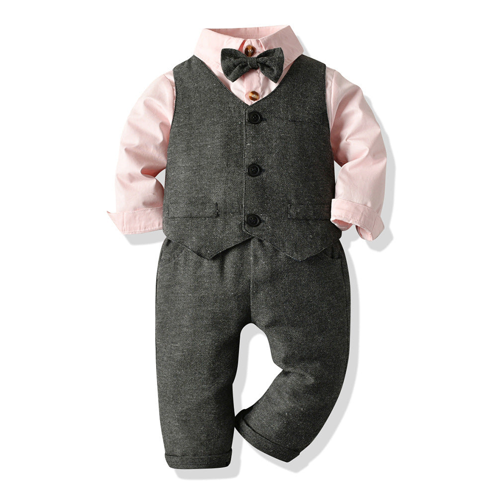 Baby Boy Set Suits Gentleman Suit Long Sleeve Formal 3PCS Outfits