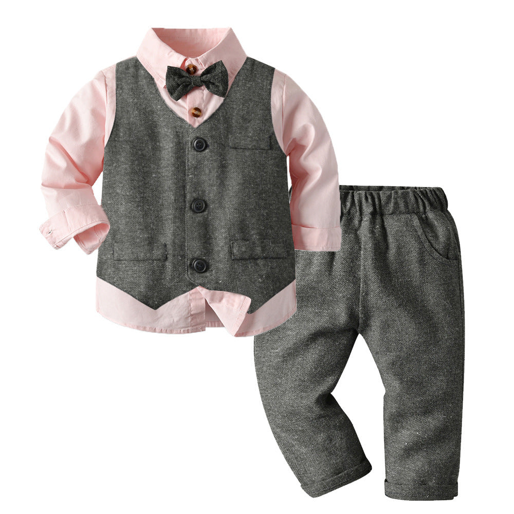 Baby Boy Set Suits Gentleman Suit Long Sleeve Formal 3PCS Outfits