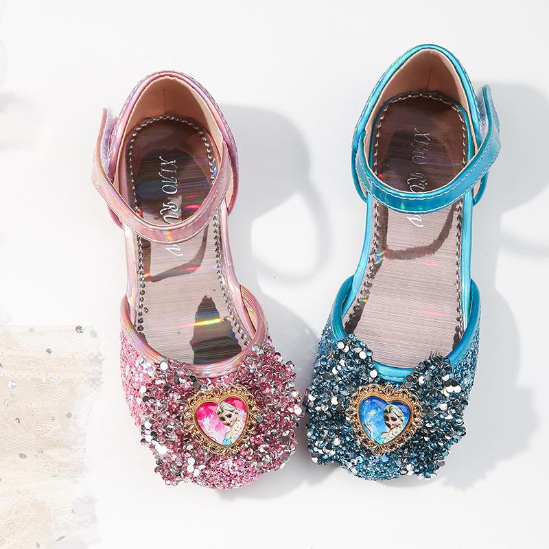 Girl Sequins Princess Shoes Soft Soled Glass Slipper