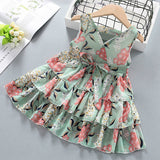 Kid Baby Girl Princess Western V Collar Sleeveless Summer Dresses