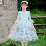 Kids Lolita Dress Sweet Lace Princess Dress 2 Colors 3-14 Years
