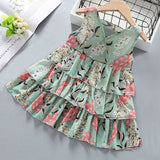 Kid Baby Girl Princess Western V Collar Sleeveless Summer Dresses