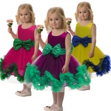 Kids Girl Backless Sequin Bow Tutu Mesh Princess Wedding Christmas Dresses