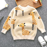 Kid Baby Boy Girl Fall Winter Mink Wool Fawn Pullover Sweater