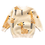 Kid Baby Boy Girl Fall Winter Mink Wool Fawn Pullover Sweater