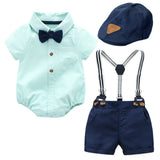 Baby Boy Gentleman Harley Summer Crawl Suit 2 Pcs Sets