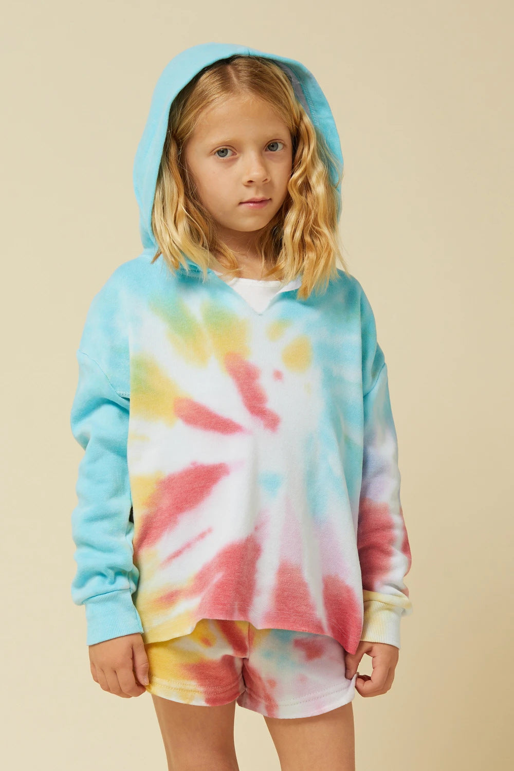 Kids Girl Camouflage Tie-dye Gradient Print T-shirt
