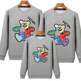 Family Matching Parent-child Colorful Bear Spring Pullover Hoodie