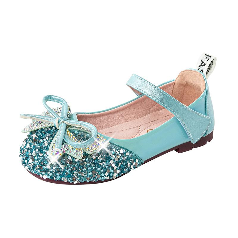Girls Leather Shoes Princess Shoes Crystal Shoes Bean Shoes