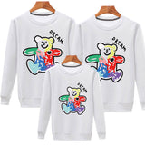 Family Matching Parent-child Colorful Bear Spring Pullover Hoodie