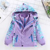 Kid Girls Trench Coat Autumn Winter Three-in-one Disassembly Storm Jacket