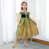 Kid Girl Off Shoulder Summer Frozen 2 Princess Dress