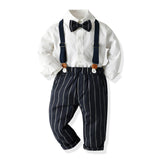 Long-sleeved Suspenders Baby Boy Set Formal 2 Pcs Suits