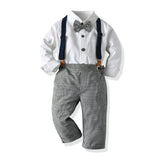 Baby Boy Set Long Sleeve Suspender 2 Pcs suits
