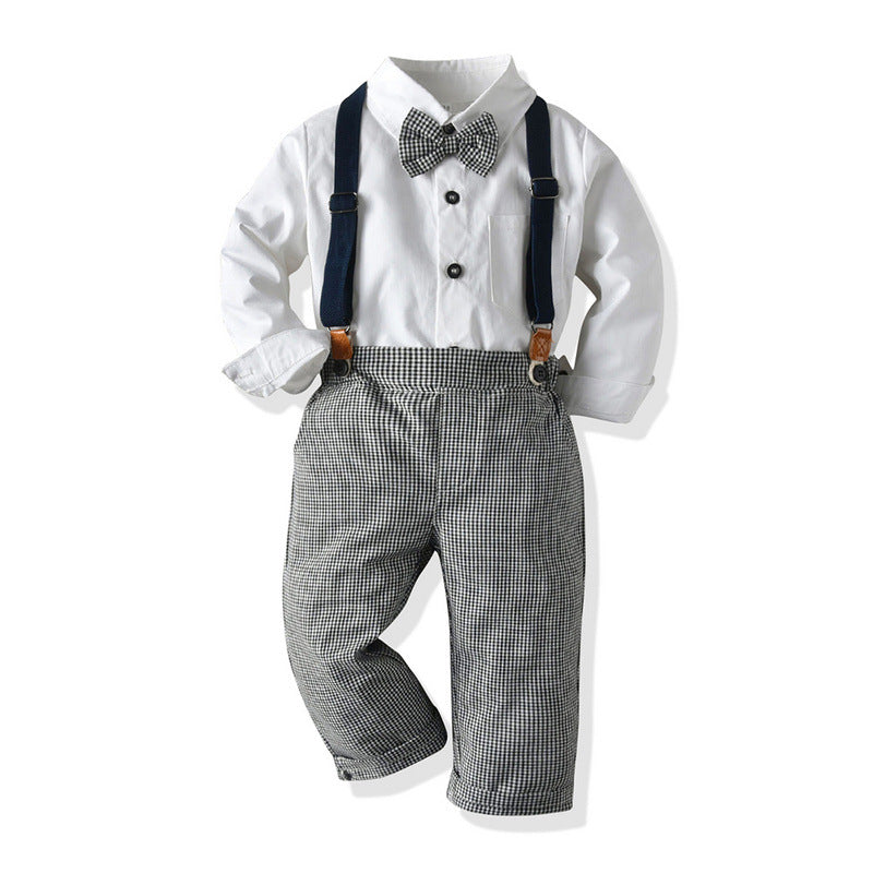 Baby Boy Set Long Sleeve Suspender 2 Pcs suits