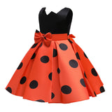 Kid Baby Girl Retro Polka Dot Print Holiday Evening Dress