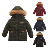 Kid Boys Padded Padded Down Cotton Velvet Warm Winter Coats