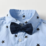 Star Print Long-sleeved Baby Boy Set 2 Pcs Suits