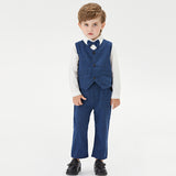 Solid Long Sleeve Boy Formal Set 2 Pcs Suits
