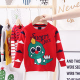 Toddler Kid Boy Dinosaur Winter Warm Dinosaur Knitted Sweater