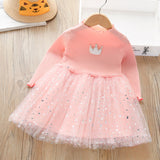 Kid Baby Girl Long Sleeve Spring Autumn Sweet Gauze Dresses