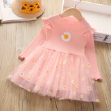 Kid Baby Girl Long Sleeve Spring Autumn Sweet Gauze Dresses